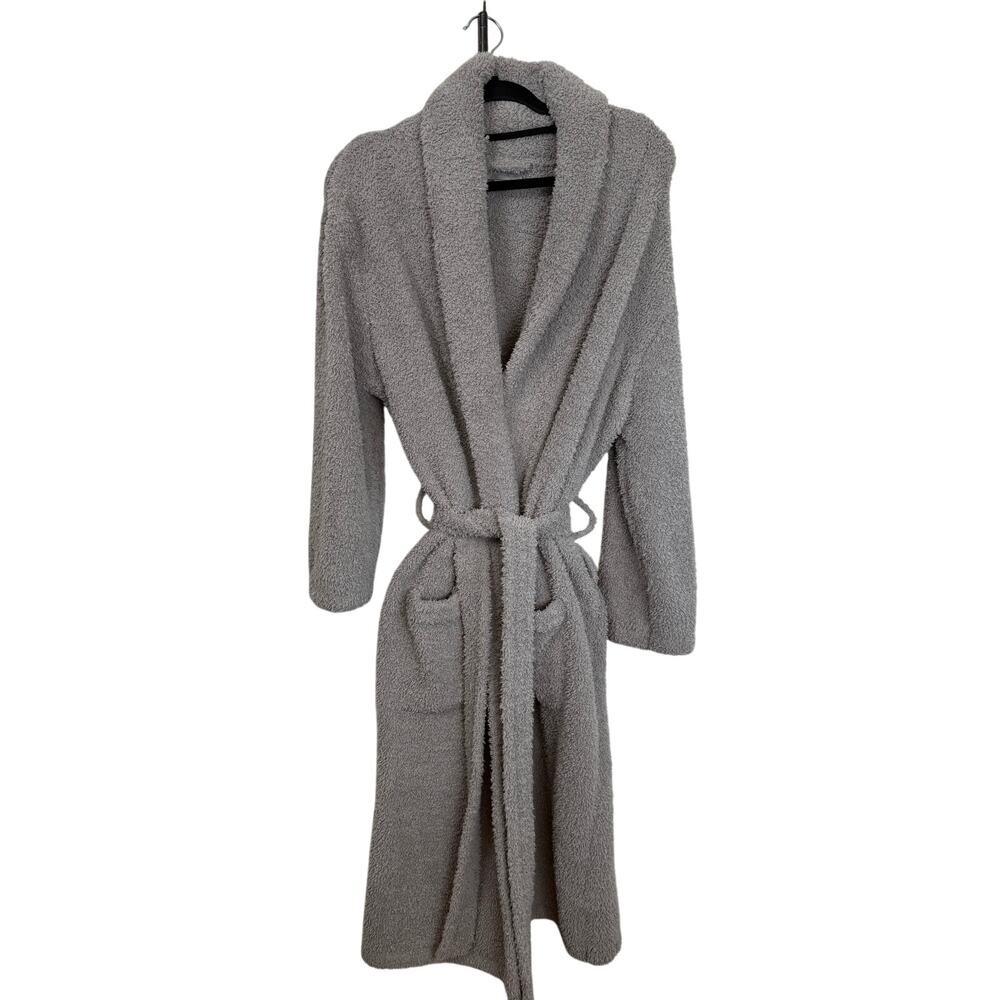 Barefoot Dreams CozyChic Gray Shawl Collar Robe Size 1 Soft Luxury